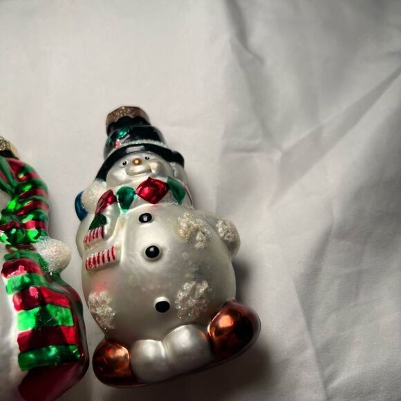 Set of 4 Blown Glass Snowmen - Picture 3 of 14